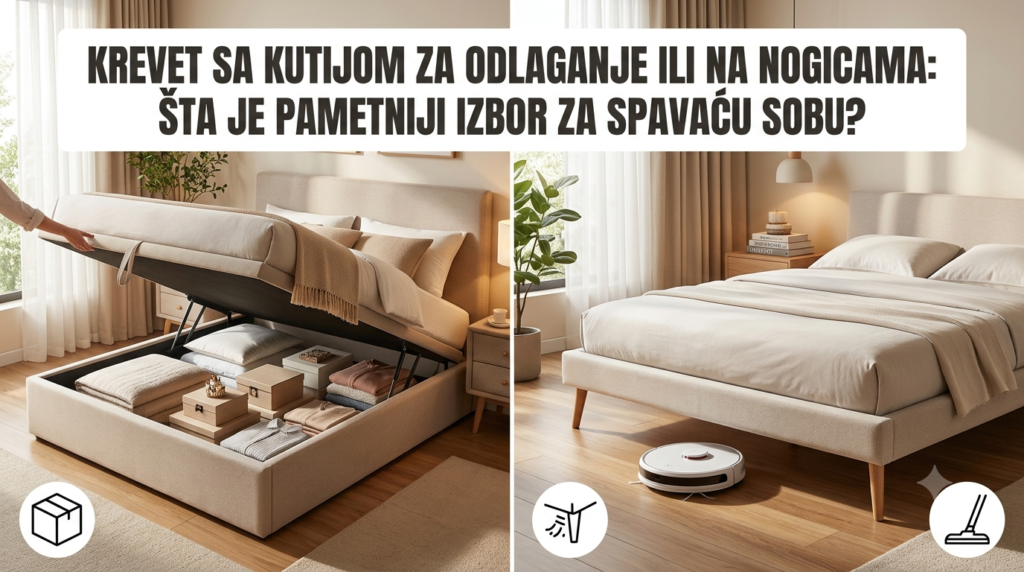 Krevet sa kutijom za odlaganje ili na nogicama